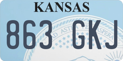 KS license plate 863GKJ