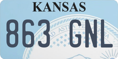 KS license plate 863GNL