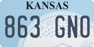 KS license plate 863GNO