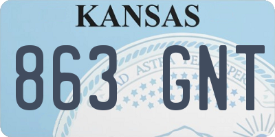 KS license plate 863GNT