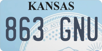 KS license plate 863GNU