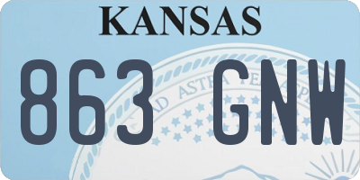 KS license plate 863GNW