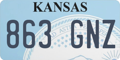 KS license plate 863GNZ