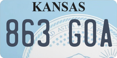 KS license plate 863GOA