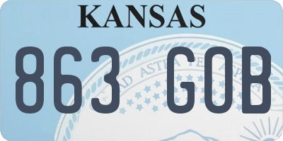 KS license plate 863GOB