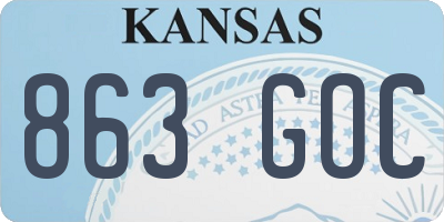 KS license plate 863GOC