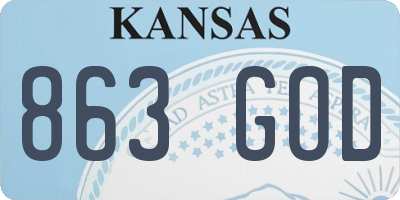 KS license plate 863GOD