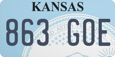 KS license plate 863GOE