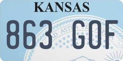 KS license plate 863GOF