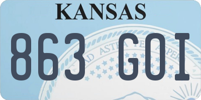 KS license plate 863GOI