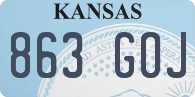 KS license plate 863GOJ