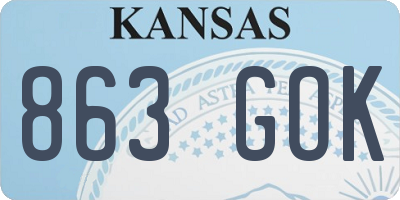 KS license plate 863GOK