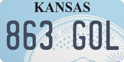 KS license plate 863GOL