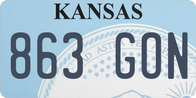 KS license plate 863GON