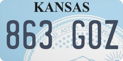 KS license plate 863GOZ