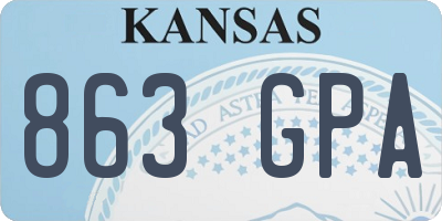 KS license plate 863GPA
