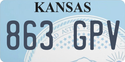 KS license plate 863GPV