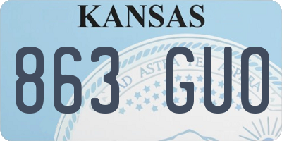 KS license plate 863GUO