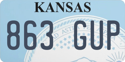 KS license plate 863GUP