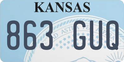 KS license plate 863GUQ