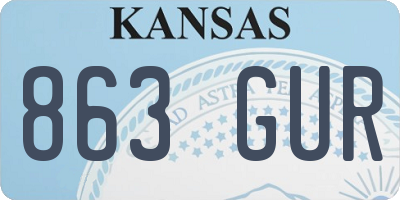 KS license plate 863GUR