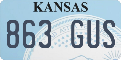 KS license plate 863GUS