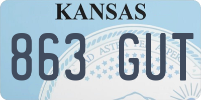 KS license plate 863GUT