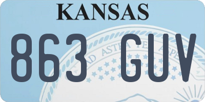 KS license plate 863GUV