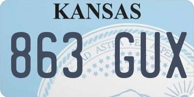 KS license plate 863GUX