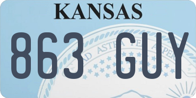KS license plate 863GUY