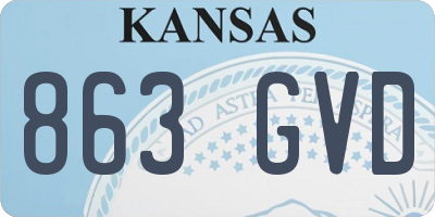 KS license plate 863GVD