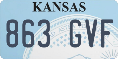 KS license plate 863GVF