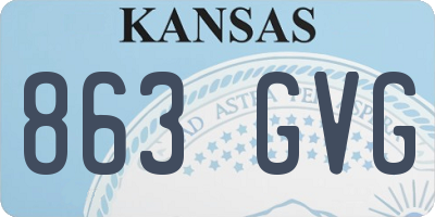 KS license plate 863GVG