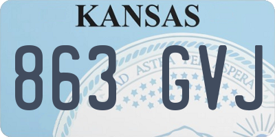 KS license plate 863GVJ