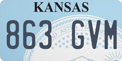 KS license plate 863GVM