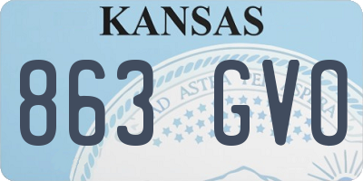 KS license plate 863GVO