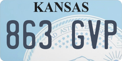 KS license plate 863GVP