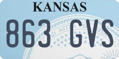 KS license plate 863GVS