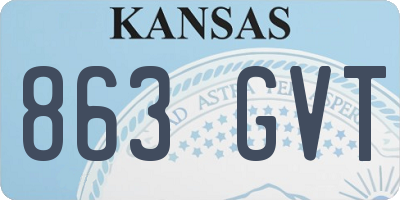 KS license plate 863GVT