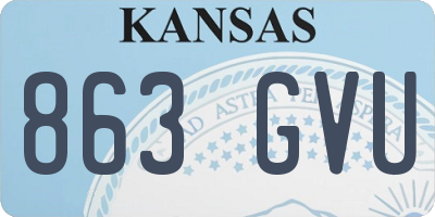 KS license plate 863GVU