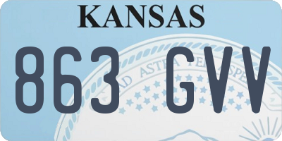 KS license plate 863GVV
