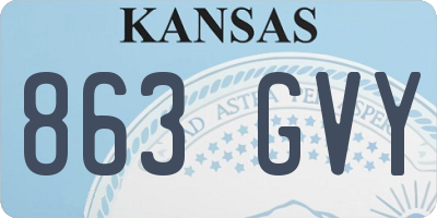 KS license plate 863GVY