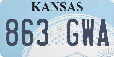 KS license plate 863GWA