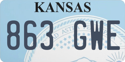 KS license plate 863GWE