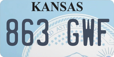 KS license plate 863GWF