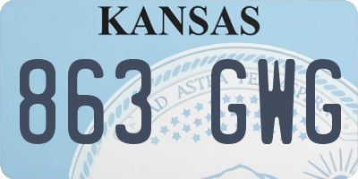 KS license plate 863GWG