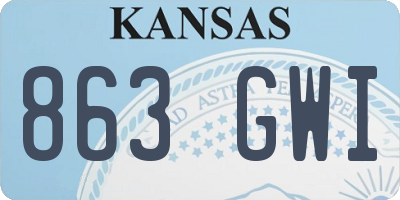 KS license plate 863GWI