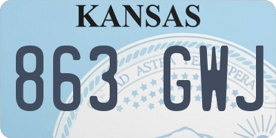 KS license plate 863GWJ