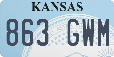 KS license plate 863GWM