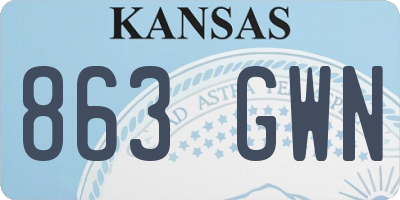 KS license plate 863GWN